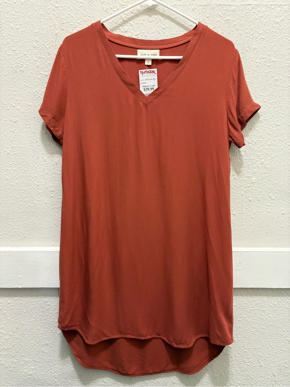 Cloth & Stone Anthropologie Crispin Mini Tunic Dress in Rust NEW M